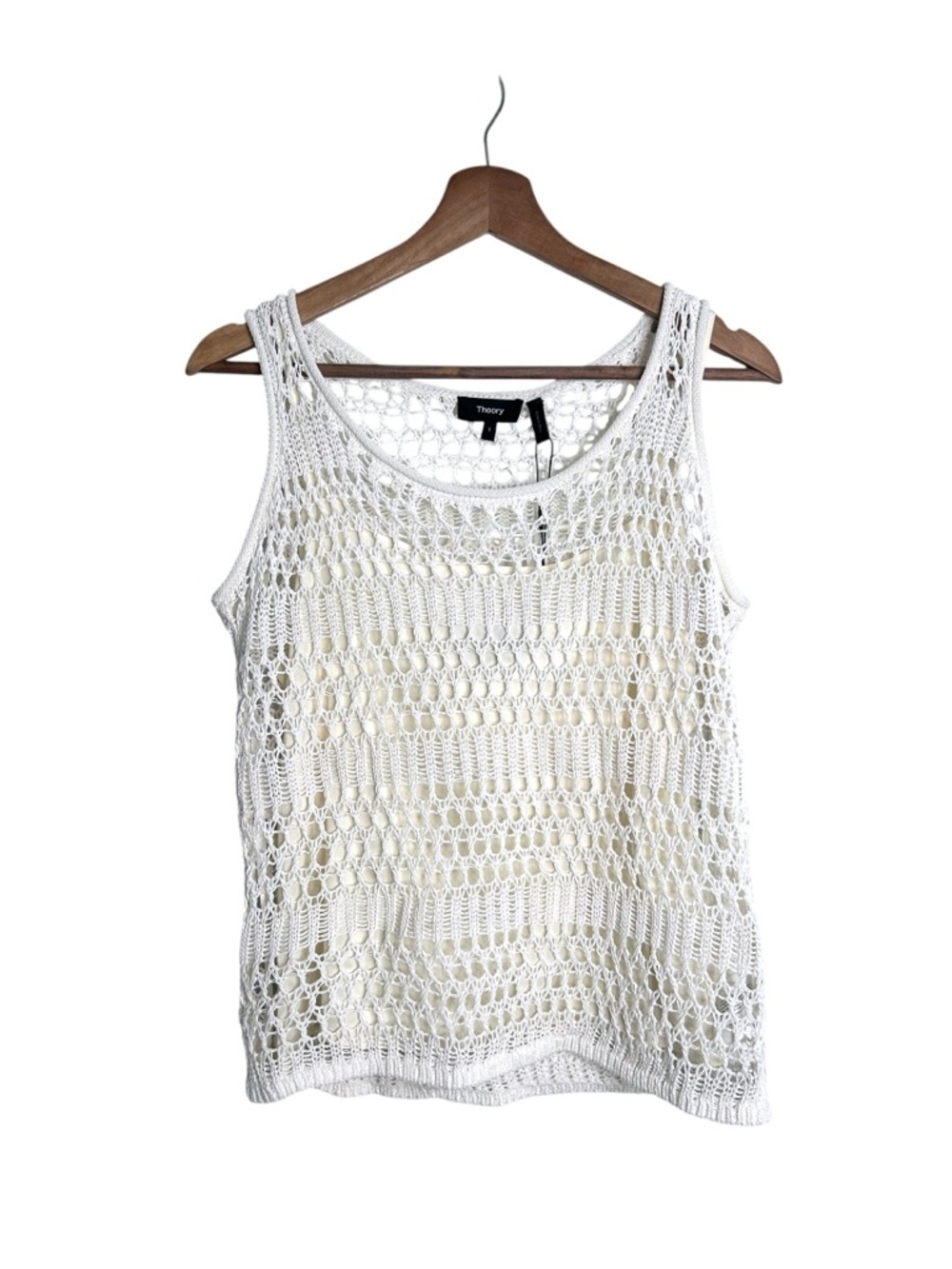 Theory Ivory Tissage Open Knit Crochet Maxi Skirt and Tank Top Set Size Small - Picture 3 of 10